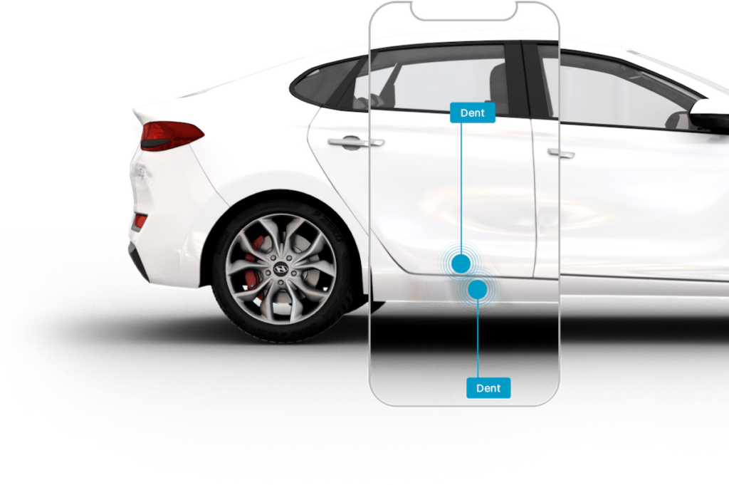 Car being scanned with ai