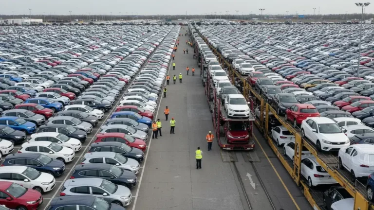 Bulk car storage and loading area