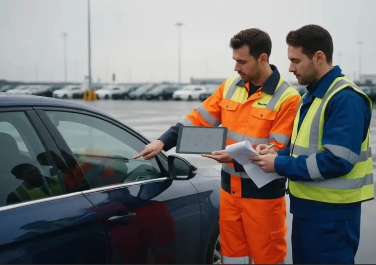 Vehicle inspection in progress