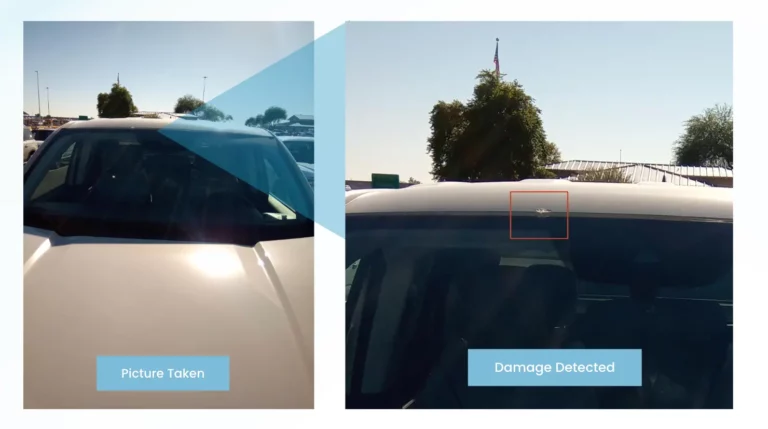 AI identifying paint chip damage on car roof
